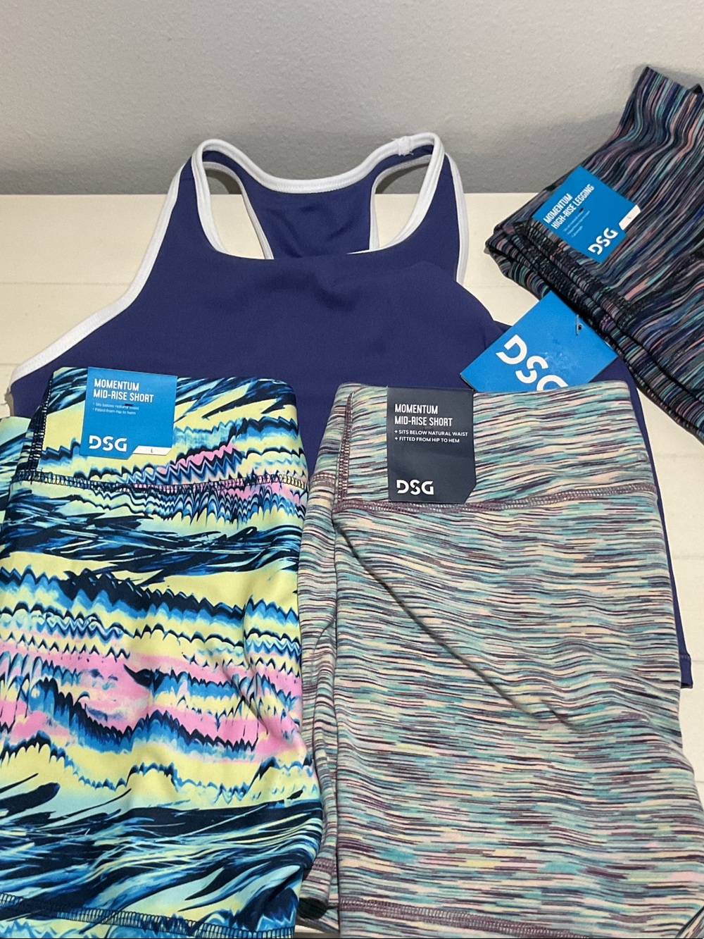 Girl DSG Bundle - XL Racerback Sports Bra, L Leggings, 2 L Biker Shorts - Picture 1 of 13